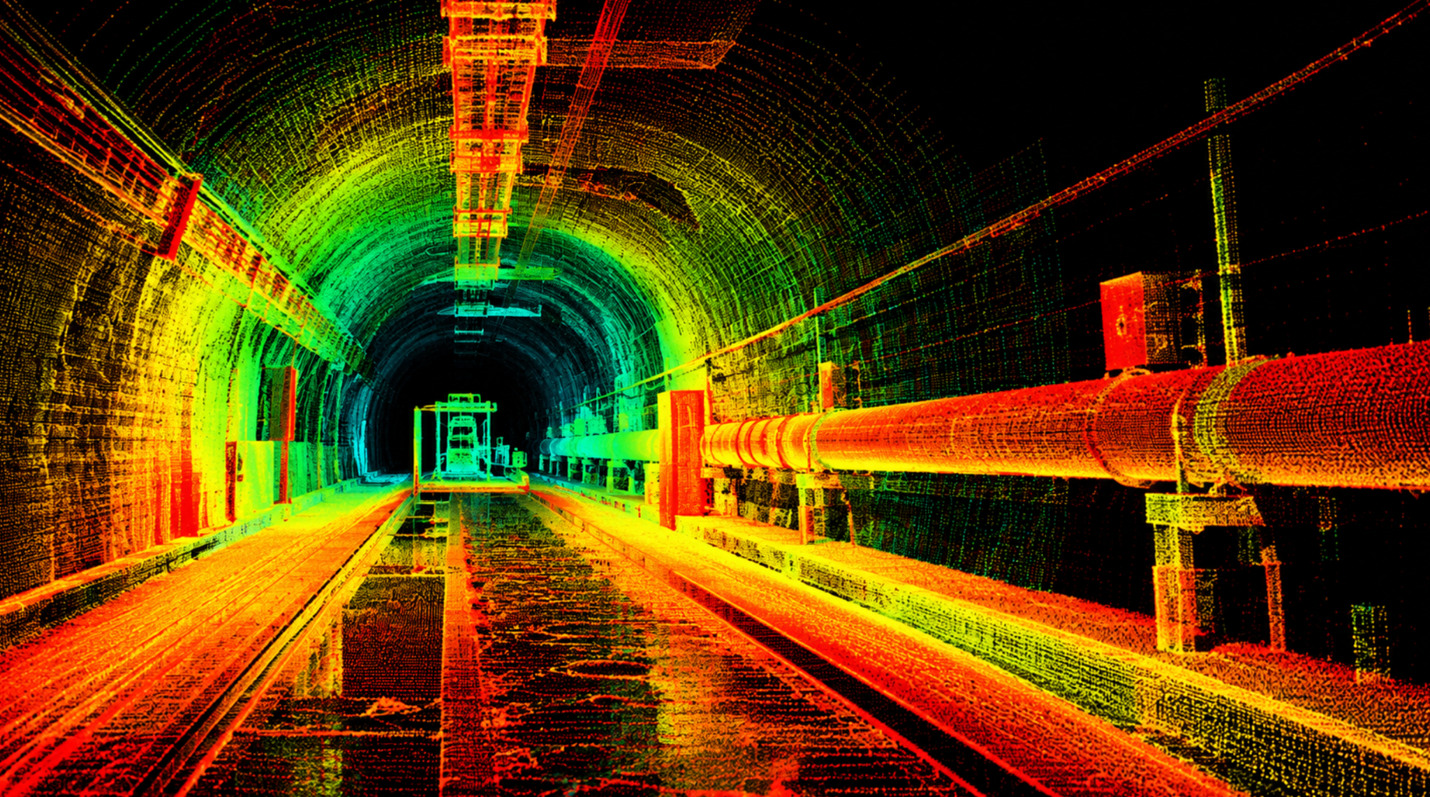 LiDAR point cloud mapping of an underground tunnel and infrastructure